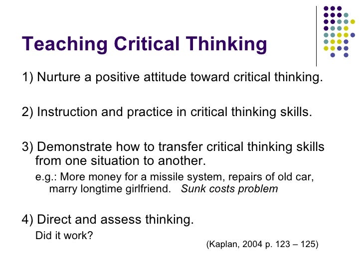 teach critical thinking high school